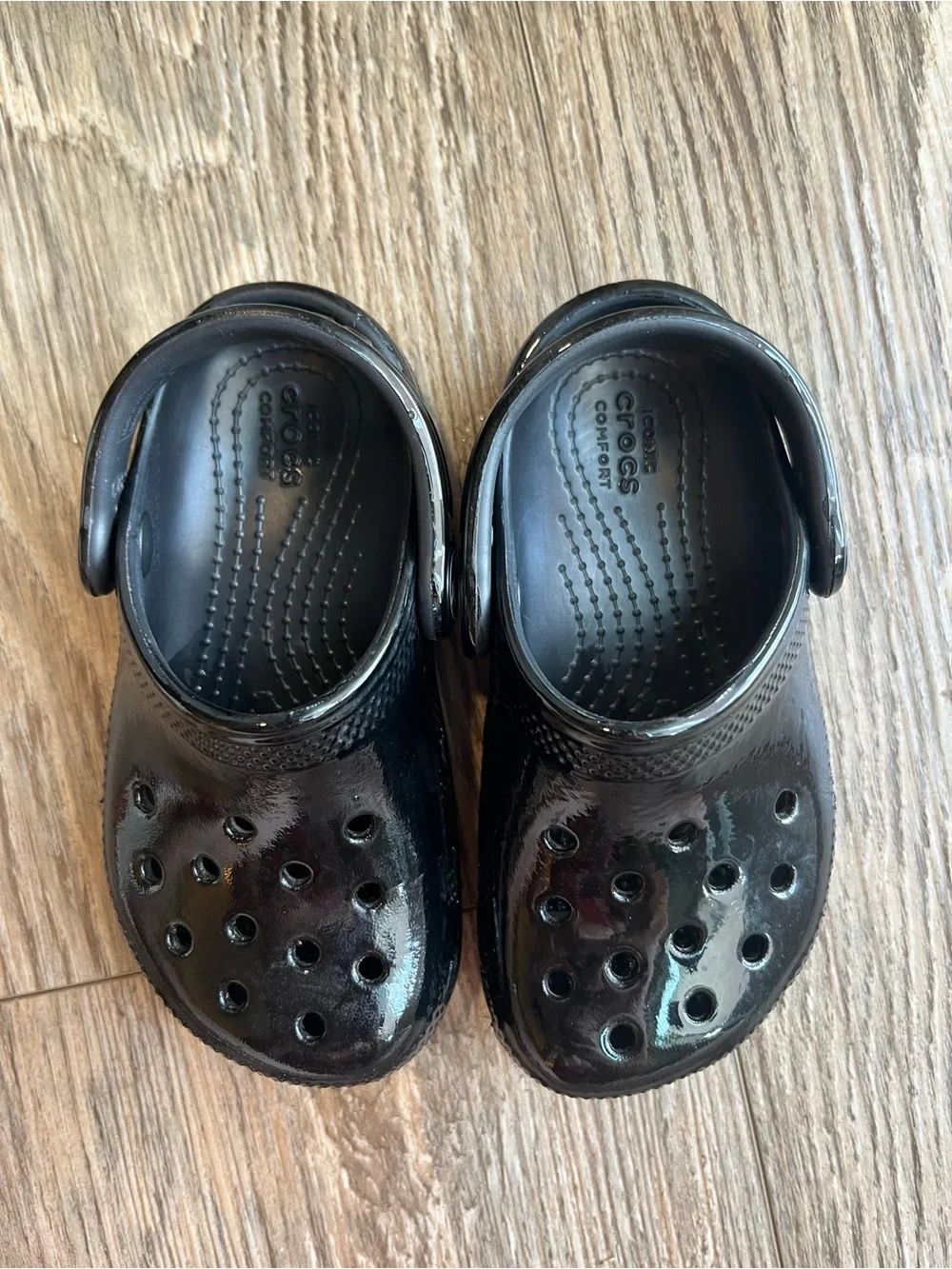 CROCS Kids Black Classic Clog with Heel Strap